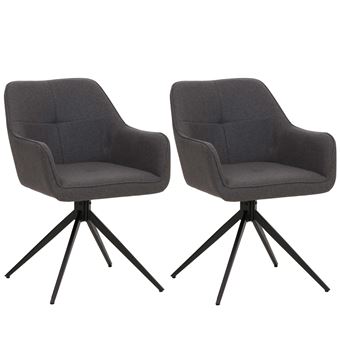 Lot de 2 chaises de salle à manger MENDLER HWC-O47 270 g/m² gris - 1