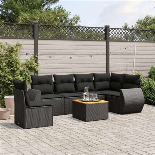 Non Communiqué Noir Resine Tressee Vidaxl Salon De Jardin Modulable 6 Personnes 62.0 X 62 X 69 7 Pieces