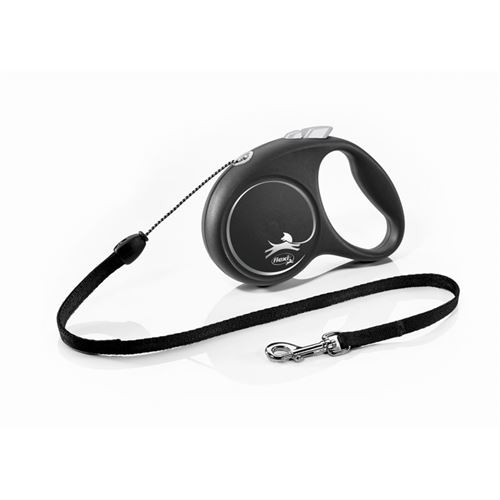 flexi Black Design rope leash black, 5 m - S: up to 12 kg