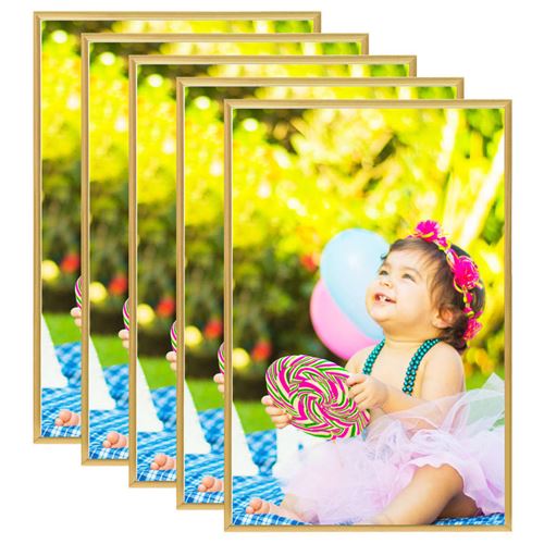 vidaXL Collage de cadres photo 5 pcs de mur table Doré 50x70 cm MDF