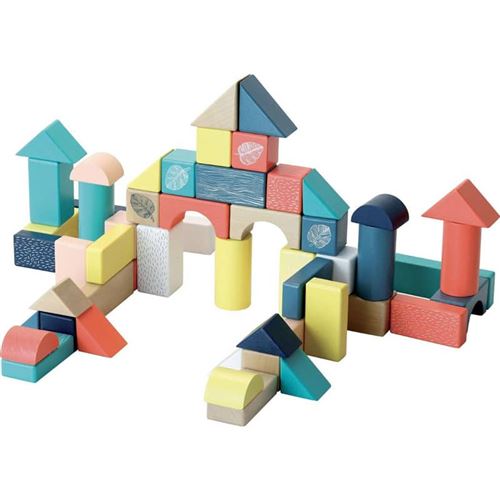 Vilac - Baril de 54 cubes Sous la canopée multicolore