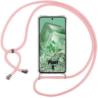 Coque Cordon pour Google Pixel 8 - Antichoc Protection Coins Renforcés avec Cordon Rose - BOOLING - 1