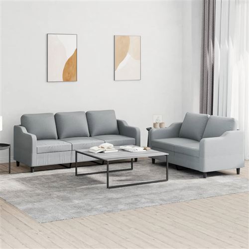 Non Communiqué Gris Clair Vidaxl Ensemble De Canapés 2 Pcs Avec Coussins Tissu