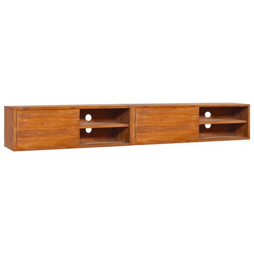 vidaXL Meuble TV mural 180x30x30 cm Bois de teck massif