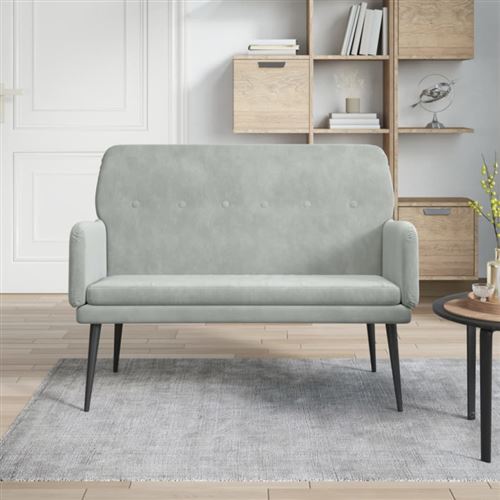 vidaXL Banc Gris clair 108x79x79 cm Velours
