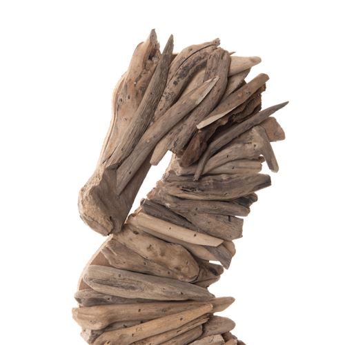 Hippocampe marin sculpture bois couleur naturelle et blanc décoration  ethnique décorations soprammobile artiginal : : Cuisine et Maison