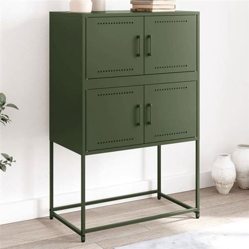 VIDAXL - Buffet - Armoire de rangement - Vert Olive - 68,5x38,5x107 cm - Image 3