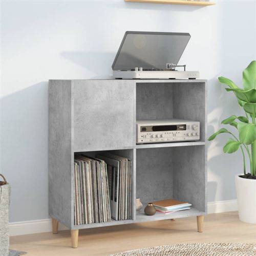 Armoire à disques gris béton 84,5x38x89 cm bois d ingénierie