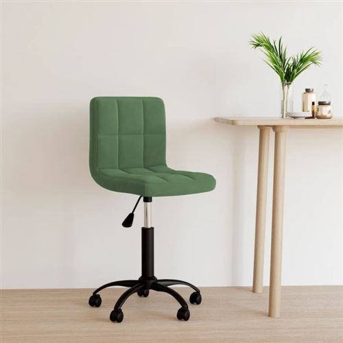 Chaise pivotante de bureau Vert foncé Velours