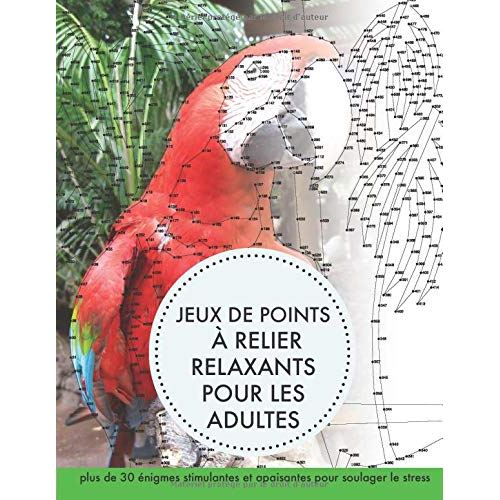 Livre de jeux de points à relier - Relaxant - Adultes - 30+ énigmes - 63 pages A4