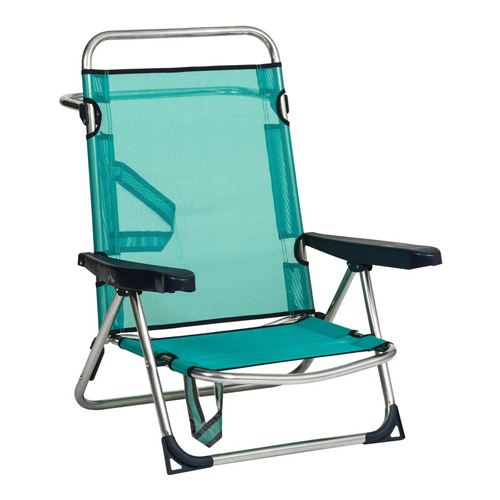 Chaise de Plage Alco Aluminium Multiposition Pliable Vert 62 x 82 x 65 cm 62 x 82 x 65 cm