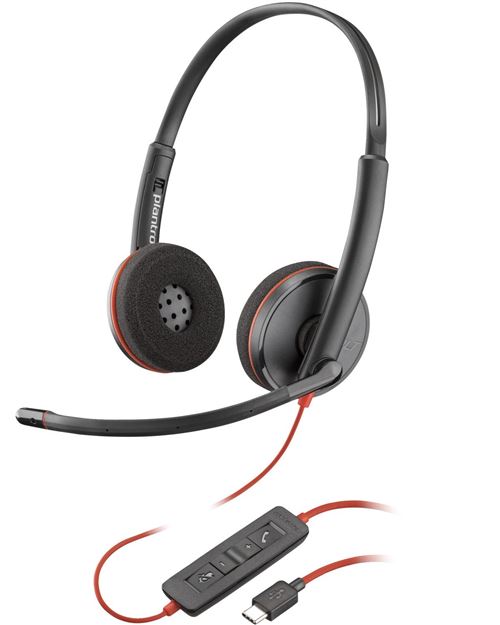 HP Poly Blackwire 3220 - Blackwire 3200 Series - Micro-Casque - Sur-Oreille - Filaire - Usb-C - Noir - Certifié Skype, Certifié Cisco Jabber, Certifié Avaya, Certifié Uc