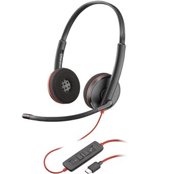 HP Poly Blackwire 3220 - Blackwire 3200 Series - micro-casque - sur-oreille - filaire - USB-C - noir - Certifié Skype, certifié Cisco Jabber, Certifié Avaya, certifié UC - 1