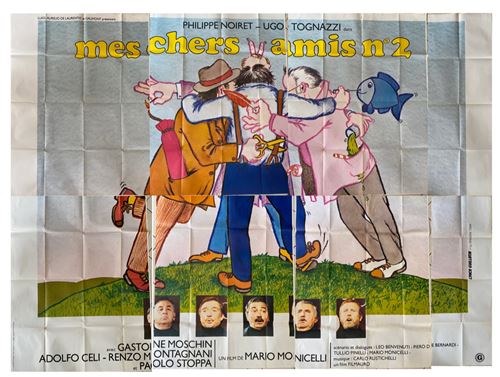 Affiche de Cinéma Originale - Mes Chers Amis 2 - Philippe Noiret - en 8 parties - 400x300cm