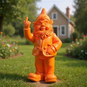 Nain De Jardin 'Doigt D'Honneur' En Résine - Décoration Humoristique Pour Extérieur/Intérieur - Environ 9,2 Cm