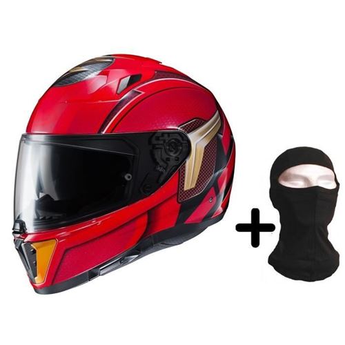 HJC I70 The Flash DC Comics Casque moto intégral + Cagoule - Homme - Rouge