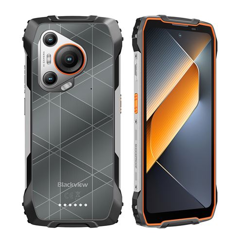 Smartphone Blackview BL7000 Orange : 6.78 ,8Go+256Go+2To, 7500mAh, Android 15,Empreinte digitale, Dual SIM 5G, NFC,Téléphone Portable-357g