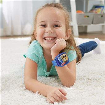 VTech - Pat' Patrouille, La Montre-Jeu Interactive de Chase, Montre Enfant à Clapet avec Écran Animé, Bracelet Souple, 12 Cadrans, 4 Jeux, Cadeau Enfant de 3 Ans à 7 Ans - Contenu en Français