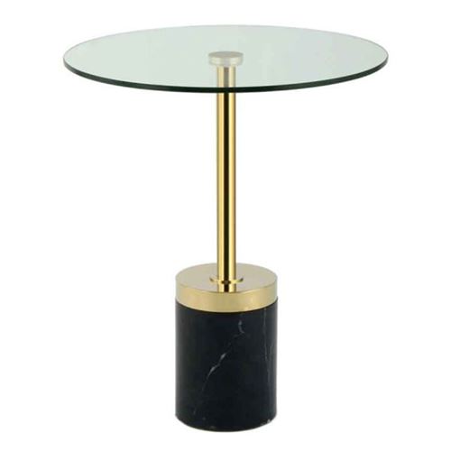 Non Communiqué Or Table D'appoint En Marbre "Lana" 53Cm & Noir
