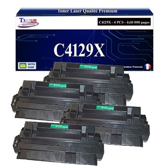 T3AZUR -4x Toners compatibles avec HP C4129X (29X) pour HP LaserJet 5000, 5000DN, 5000GN, 5000N, 5000TN, 5100, 5100DTN, 5100TN - 1