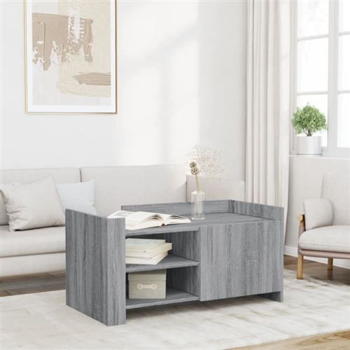 vidaXL - Table basse - Sonoma - Gris - 100x50x50 cm - Image 2