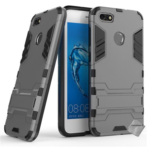 Housse etui coque rigide anti choc pour Huawei Y6 Pro (2017) avec film ecran - GRIS