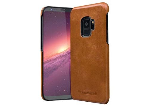 dbramante1928 Tune - Achterzijde behuizing voor mobiele telefoon - leer met grove nerf - geelbruin - voor Samsung Galaxy S9