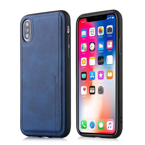 Coque en TPU + PU bleu pour votre Apple iPhone XS