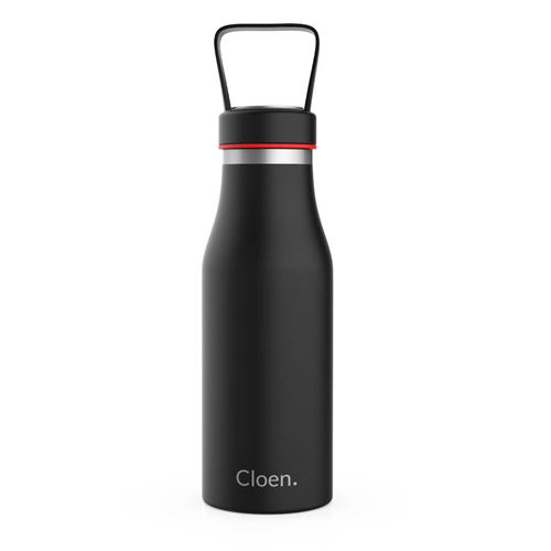 Bouteille d'eau thermique isolée à triple couche, jusqu'à 12h/chaleur, 500 ml, noir