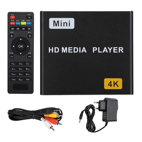 Lecteur Multimédia Numérique Full HD 4K HDMI USB S / SPDIE（EU Plug 100-240V)