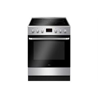Amica ACV6005VX - Cuisinière - pose libre - largeur : 60 cm - profondeur : 60 cm - hauteur : 85 cm - avec système auto-nettoyant - acier inoxydable