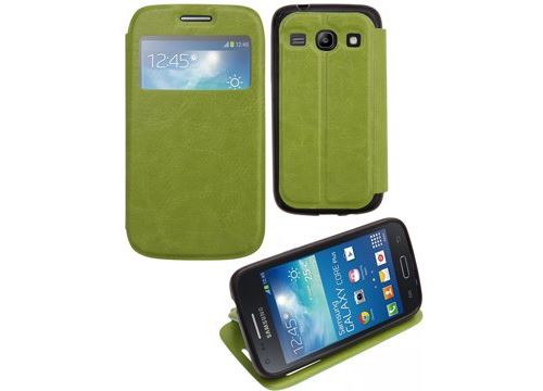 Etui Slim Folio View articulé vert pour Samsung Galaxy Core Plus G3500
