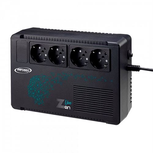 INFOSEC Zen Live 500 - Onduleur Line Interactive 500 VA 4 Prises FR/SCHUKO - Garantie 2 ans