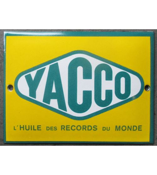 mini plaque emaillée yacco 12x9cm l'huile des records du monde