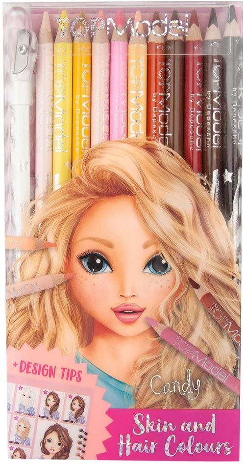TOPModel set de crayons de couleur filles 18 cm en bois 14 pièces