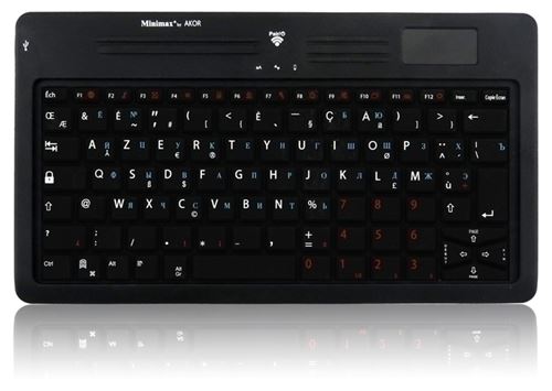Clavier Bluetooth Fr + Russe + Touchpad Minimax By Akor Noire, Minimax By Akor, Noire