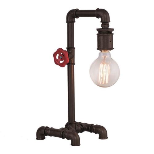 HOMEMANIA Lampe de Bureau Metal - pour Table, Bureau, Table de Nuit - Marron Foncé en Métal, 27 x 27 x 40 cm, 1 x E27, 40W