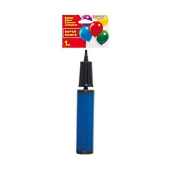 POMPE A MAIN SPECIAL BALLON 29CM FERMEE 41 CM OUVERTE PLASTIQUE BLEU OU ROUGE