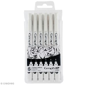 Pochette Graph'it de 6 Fine Liners Noirs