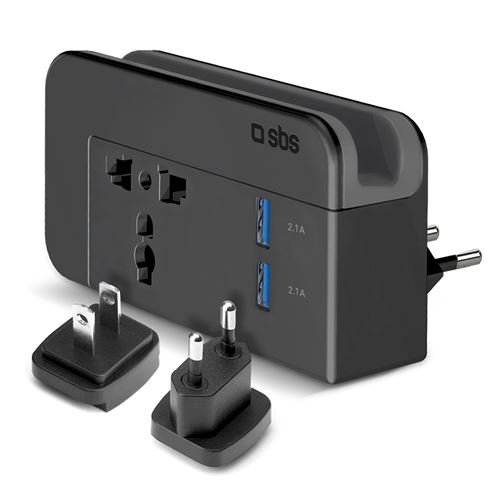 SBS TATRAVHOLD2AUN Type C (Europlug) Universel Noir adaptateur prise d'alimentation - Adaptateurs prises d'alimentation (130 mm, 40 mm, 200 mm, 245 g)