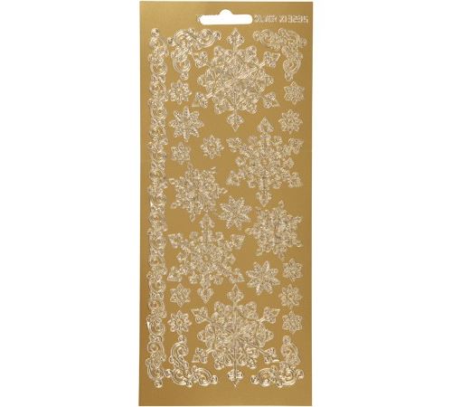 Stickers Peel Off Flocons - Doré - Planche de 10x23 cm