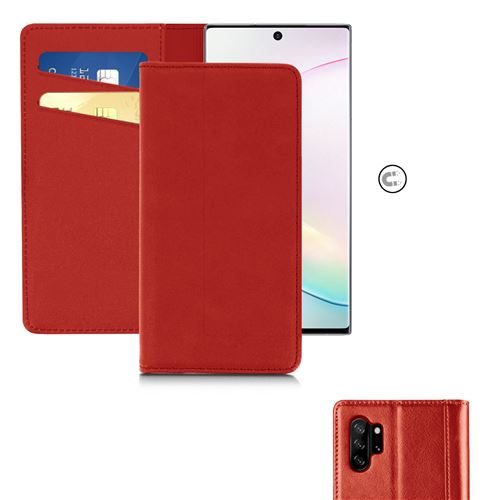 Etui Deluxe Rouge Porte carte pour Samsung Galaxy Note 10 Plus