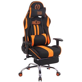 Fauteuil De Bureau Chaise Gaming Limit Xfm En Tissu Avec Repose Pieds Telescopique Couleur Noir Orange Achat Prix Fnac
