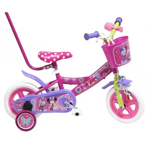 Vélo MINNIE 10 pouces avec canne de guidage