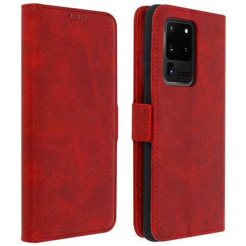 Etui pour Samsung Galaxy S20 Ultra avec Porte-cartes Fonction Support rouge