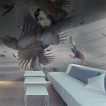 Papier peint Couverte de plumes-Taille L 250 x H 193 cm - 1