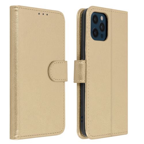 Avizar Étui pour iPhone 12 Pro Max Folio Intégrale Porte-carte Fonction Support or