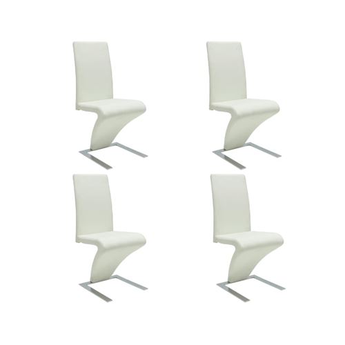 Vidaxl chaises de salle &agrave; manger 4 pcs blanc similicuir 160565