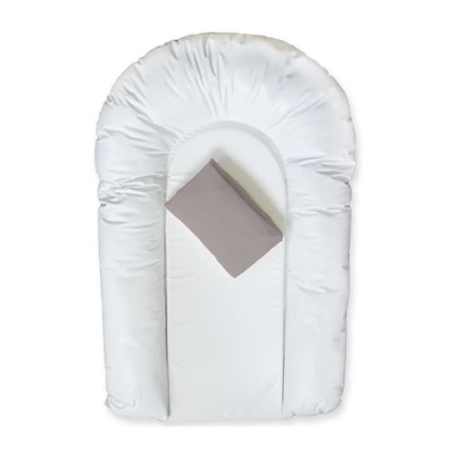 doux nid lot 1 matelas a langer pvc confort forme u + 1 housse éponge bouclette 50x75 cm taupe