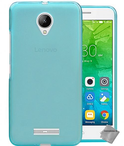 Housse etui coque pochette silicone gel fine pour lenovo b + film ecran - bleu